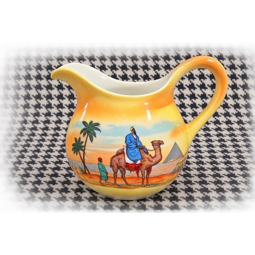 Antique 1920s Eleanor Bavaria Egyptian Revival Creamer Camel Pyramids Desert